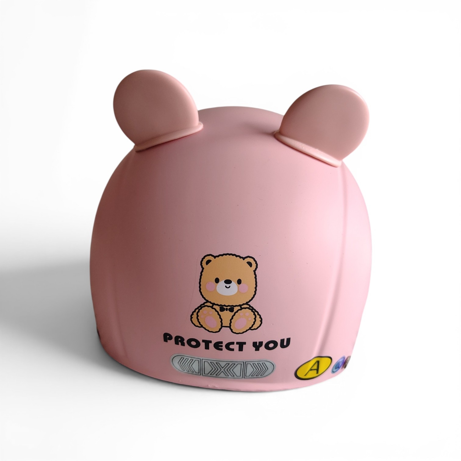 Casco infantil presentacion oso vista trasera